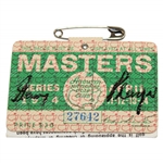 Gary Player Signed 1974 Masters Tournament SERIES Badge #27642 JSA ALOA