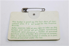 Gary Player Signed 1978 Masters Tournament SERIES Badge #5746 JSA ALOA