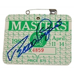 Bernhard Langer Signed 1985 Masters Tournament SERIES Badge #X4859 JSA ALOA