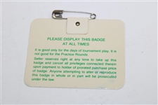 Bernhard Langer Signed 1985 Masters Tournament SERIES Badge #X4859 JSA ALOA