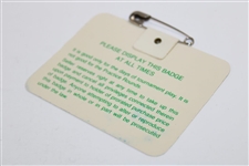 Bernhard Langer Signed 1985 Masters Tournament SERIES Badge #X4859 JSA ALOA