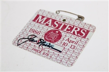 Jack Nicklaus Signed 1986 Masters Tournament SERIES Badge #X17640 JSA ALOA