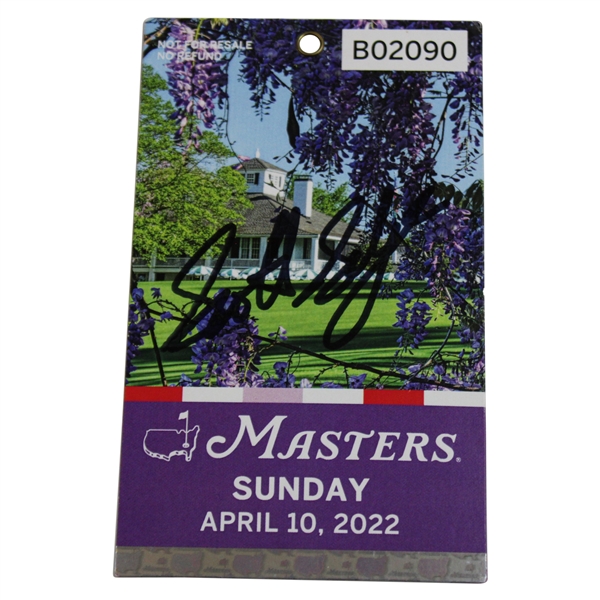Scottie Scheffler Signed 2022 Masters Sunday Ticket #B02090 JSA ALOA