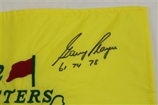 Big 3' Nicklaus, Palmer & Player Signed 2012 Masters Flag w/Years Won Notation JSA ALOA