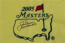 Jack Nicklaus Center Signed 2005 Masters Flag w/Years Won Notation JSA ALOA