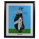 Johnny Miller Signed Original 1973 US Open Winning Clubs & Bag Painting Summer of 73 by Artist Wimmer JSA ALOA