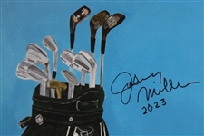 Johnny Miller Signed Original 1973 US Open Winning Clubs & Bag Painting 'Summer of '73' by Artist Wimmer JSA ALOA