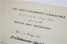 Ben Hogan Signed 1953 The Open Championship Challenge Certificate JSA ALOA