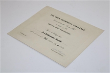Ben Hogan Signed 1953 The Open Championship Challenge Certificate JSA ALOA
