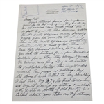 Gene Sarazen Signed 1964 Hand Written Letter To Writer Pat Ward Thomas - 1935 Masters Content! JSA ALOA