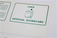 1993 & 1998 Masters Tournament Official Unused Scorecards - Bernhard Langer & Mark O'Meara Winners