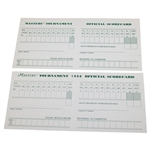 1993 & 1998 Masters Tournament Official Unused Scorecards - Bernhard Langer & Mark O'Meara Winners