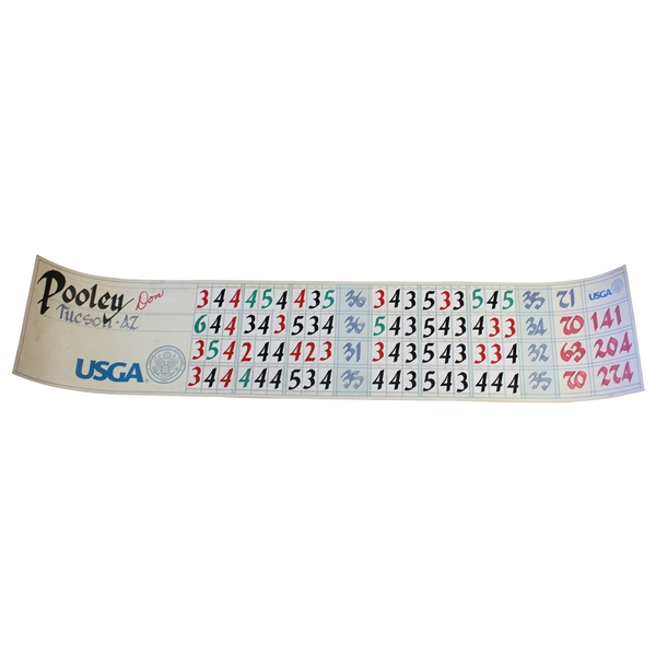 Champion Don Pooleys Official 2002 US Senior Open at Caves Valley Scoreboard Sheet
