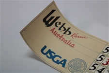 Champion Karrie Webb's 2001 Women's US Open at Pine Needles Official Scoreboard Sheet