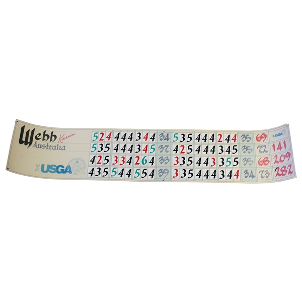 Champion Karrie Webbs 2000 Womens US Open at Merit Club Official Scoreboard Sheet