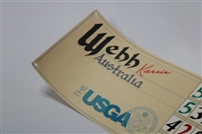 Champion Karrie Webb's 2000 Women's US Open at Merit Club Official Scoreboard Sheet