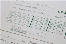 Irwin, Janzen, Strange & others Signed Official Used 1994 & 1999 The Memorial Scorecards