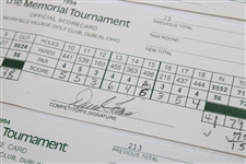 Irwin, Janzen, Strange & others Signed Official Used 1994 & 1999 The Memorial Scorecards