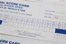 Price, Calc, Leonard, Montgomerie & others Signed Official Used 1998 Doral-Ryder Open Scorecards