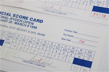 Price, Calc, Leonard, Montgomerie & others Signed Official Used 1998 Doral-Ryder Open Scorecards