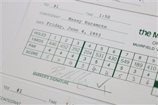Ozaki, Nakajima, Kuramoto & others Signed Official Used 1993 & 1994 The Memorial Scorecards