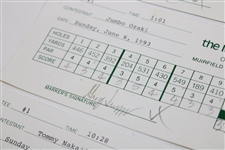Ozaki, Nakajima, Kuramoto & others Signed Official Used 1993 & 1994 The Memorial Scorecards