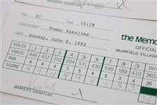 Ozaki, Nakajima, Kuramoto & others Signed Official Used 1993 & 1994 The Memorial Scorecards