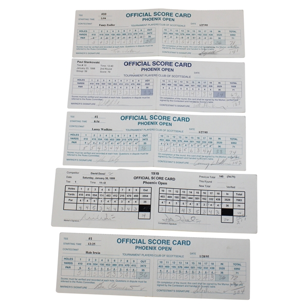 Daly, Irwin, Duval & others Signed Official Used 1995, 1998, & 1999 Phoenix Open Scorecards