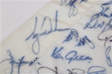 Tiger Woods & Field Signed Western Open Embroidered Flag JSA ALOA