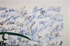 Tiger Woods & Field Signed Western Open Embroidered Flag JSA ALOA