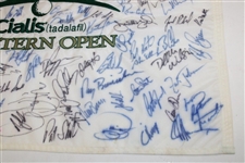 Tiger Woods & Field Signed Western Open Embroidered Flag JSA ALOA