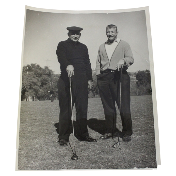 Mickey Mantle Golfing Original Black & White 8x10 Photo w/ Partner