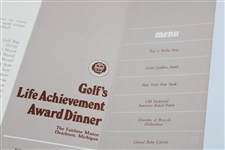 1979 Gerald Ford Golf's Life Achievement Award Dinner Menu