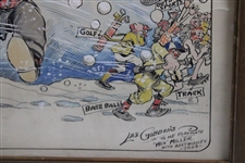1923 Original Ol' Man Winter Pen and Ink Watercolor by Lee Gibbons
