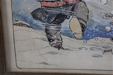 1923 Original Ol' Man Winter Pen and Ink Watercolor by Lee Gibbons