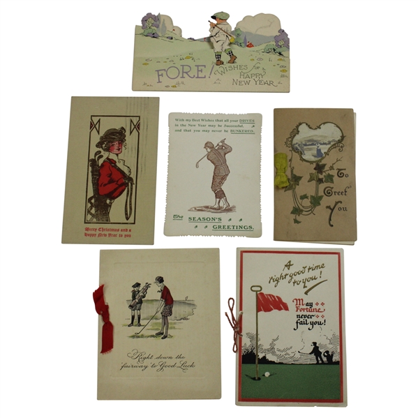 Six (6) Vintage Holiday/ Christmas/New Years Cards w/Great Color, Graphics & Greetings
