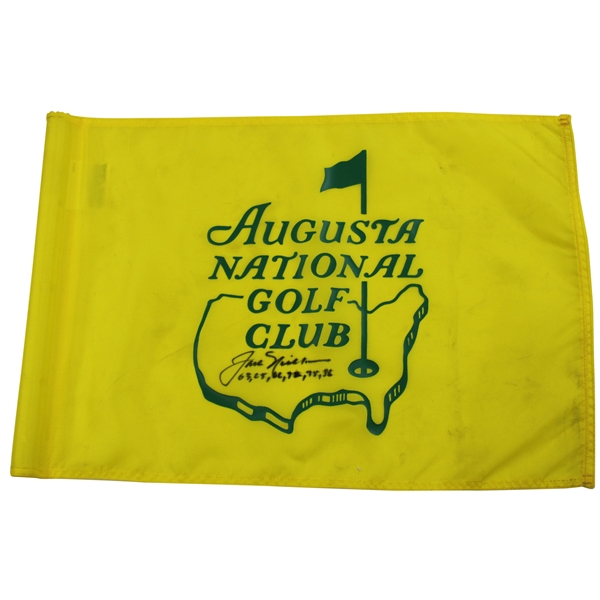 Jack Nicklaus Signed Augusta National Golf Club Course Flag w/Years Won JSA ALOA