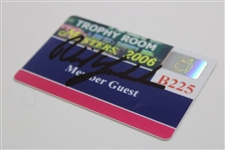 Phil Mickelson Signed 2006 Masters Tournament Trophy Room Badge #B225 JSA ALOA