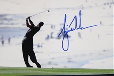 Tiger Woods Signed 2000 US Open at Pebble Beach Post-Swing Photo JSA ALOA