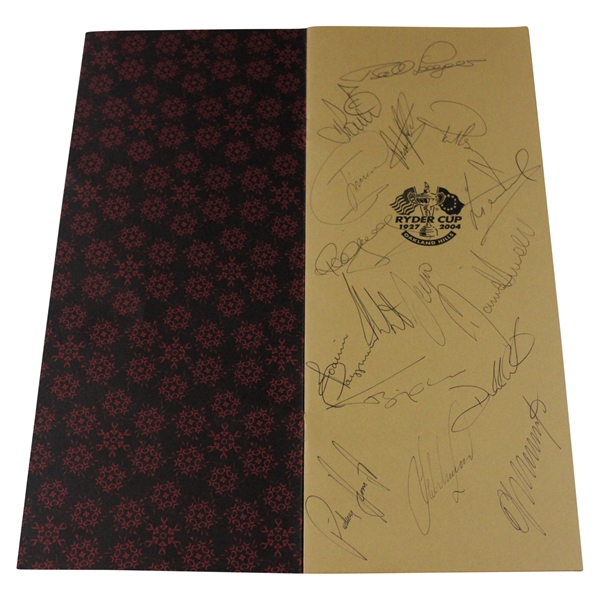 2004 European Team Ryder Cup at Oakland Hills Signed Menu JSA ALOA