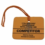 1988 The Open Championship at Royal Lytham Competitor Ticket