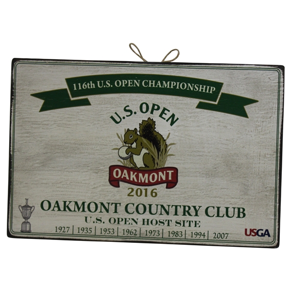 2016 US Open at Oakmont Player Gift Wooden Sign