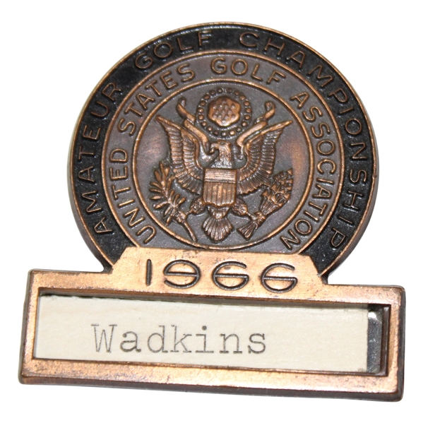 Lanny Wadkins 1966 US Amateur Championship at Merion GC Contestant Badge/Clip