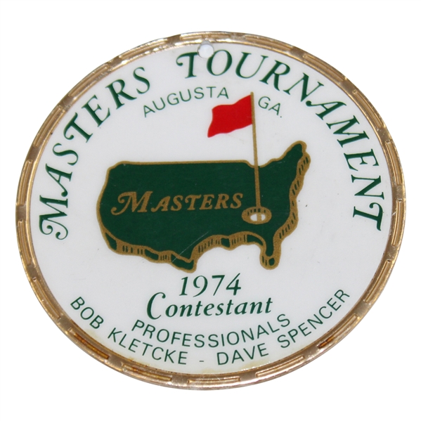 Lanny Wadkins 1974 The Masters Tournament Contestant Metal Bag Tag