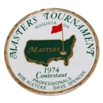 Lanny Wadkins 1974 The Masters Tournament Contestant Metal Bag Tag