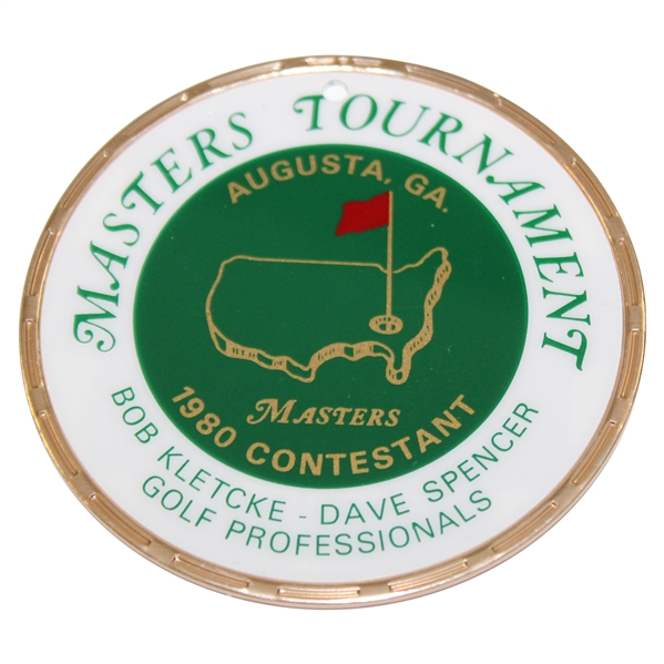 Lanny Wadkins 1980 The Masters Tournament Contestant Metal Bag Tag