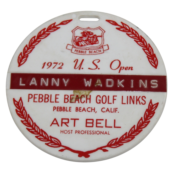 Lanny Wadkins 1972 US Open Championship at Pebble Beach Contestant Bag Tag - Nicklaus Win