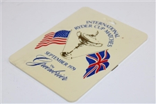 Lanny Wadkins' 1979 Ryder Cup at The Greenbrier Team USA Member Contestant Bag Tag