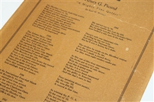 Henry 'H.G.' Picard's 'A Mighty Fie Golfer' Career Highlights Personal Sheet by Earl H. Shertzer