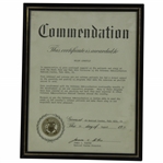 Helen Lengfelds 1985 VA Medical Center Commendation Certificate - Framed